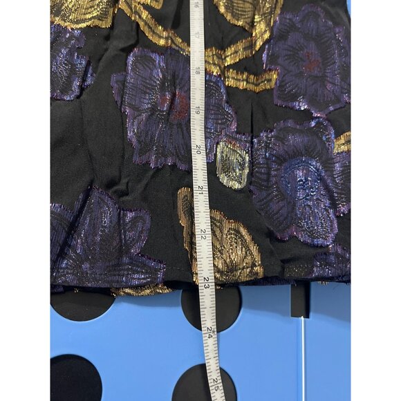 SEA NEW YORK Metallic Floral Puff Sleeve Blouse | Shimmer Dressy Top size Small - Picture 10 of 12